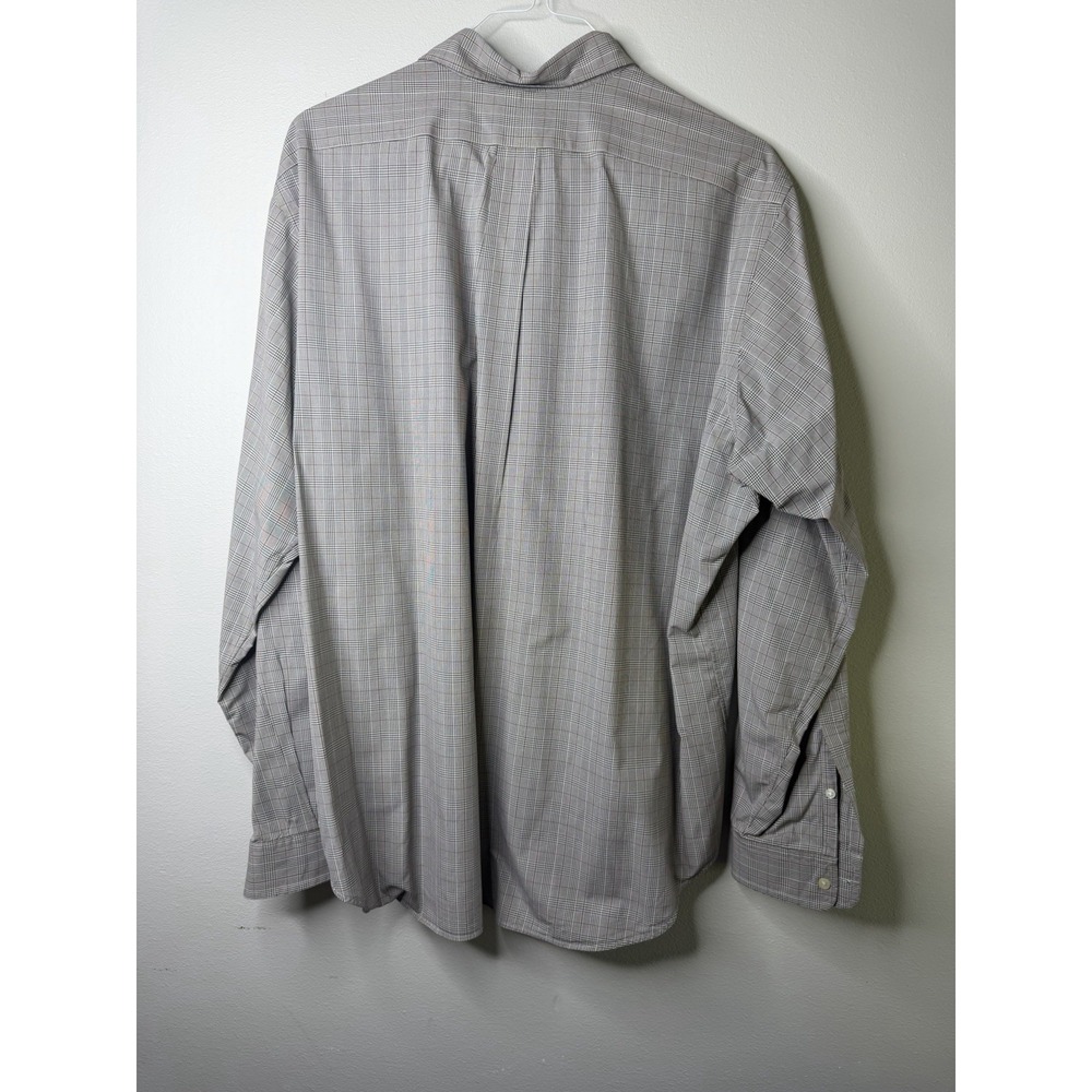 Ralph Lauren Golf XXL Button Down Long Sleeve Gray Plaid Shirt Brown Pony Logo - Picture 4 of 4
